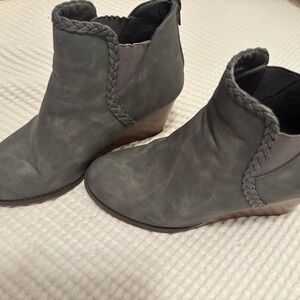 Maurices Charcoal Ankle Booties with Braided Accent